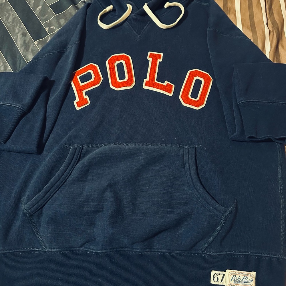 Ralph Lauren Navy Sweatshirt with Red Lettering